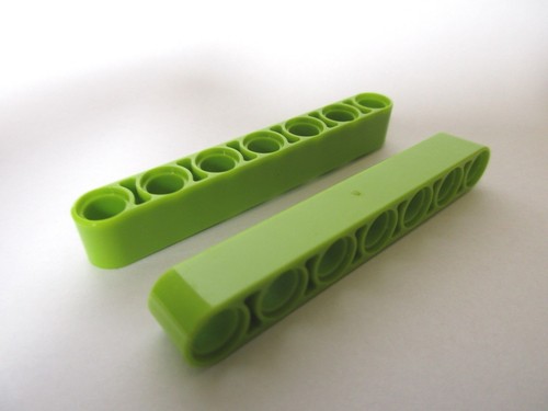 Lego lime technic liftarm - x2,